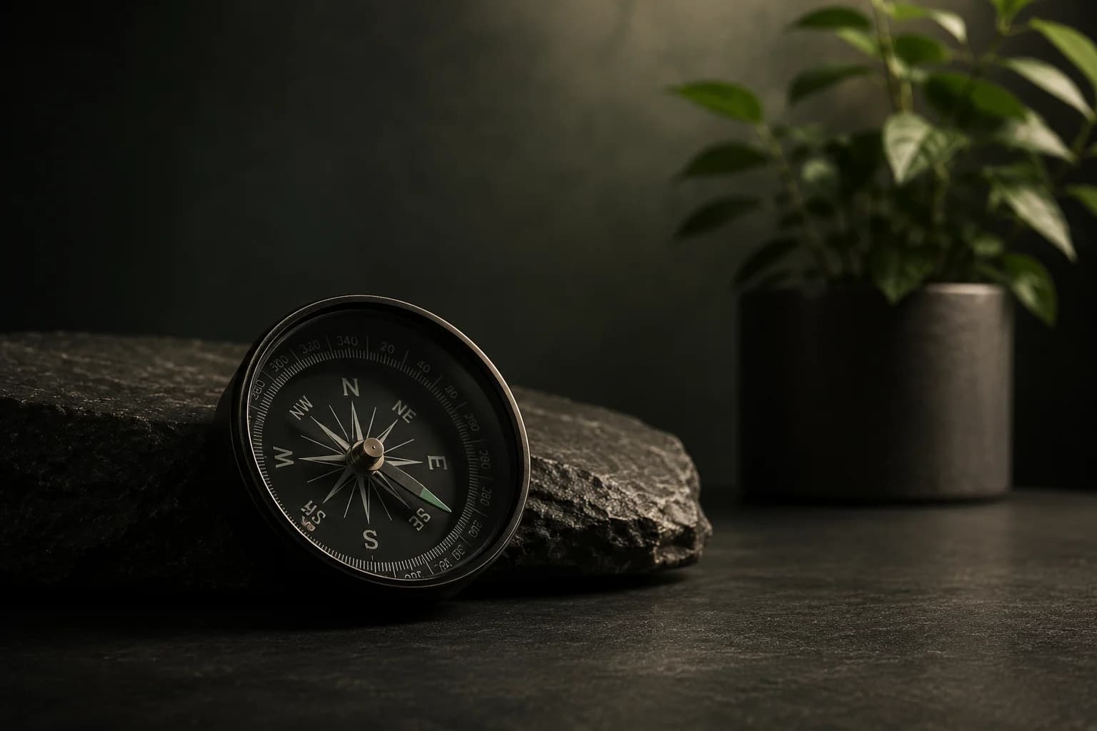 Compass representing direction, trust and reliability